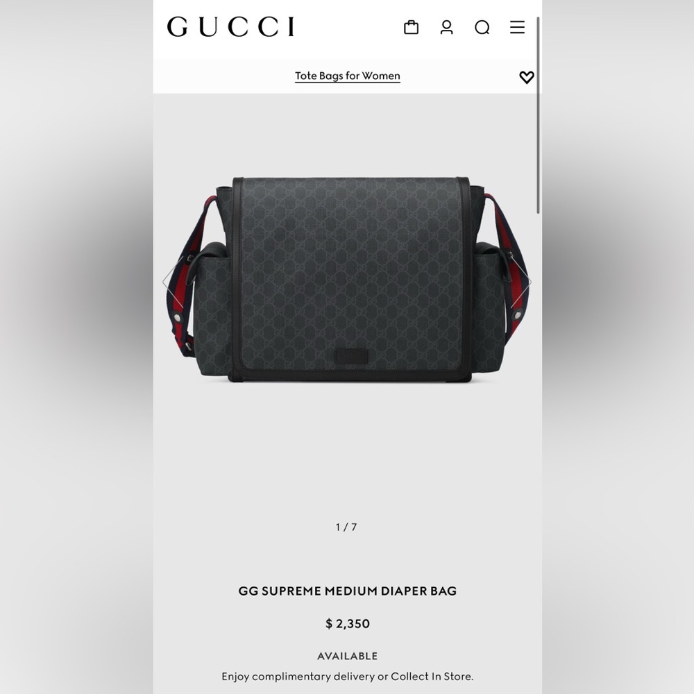 Gucci GG Supreme Diaper Bag
